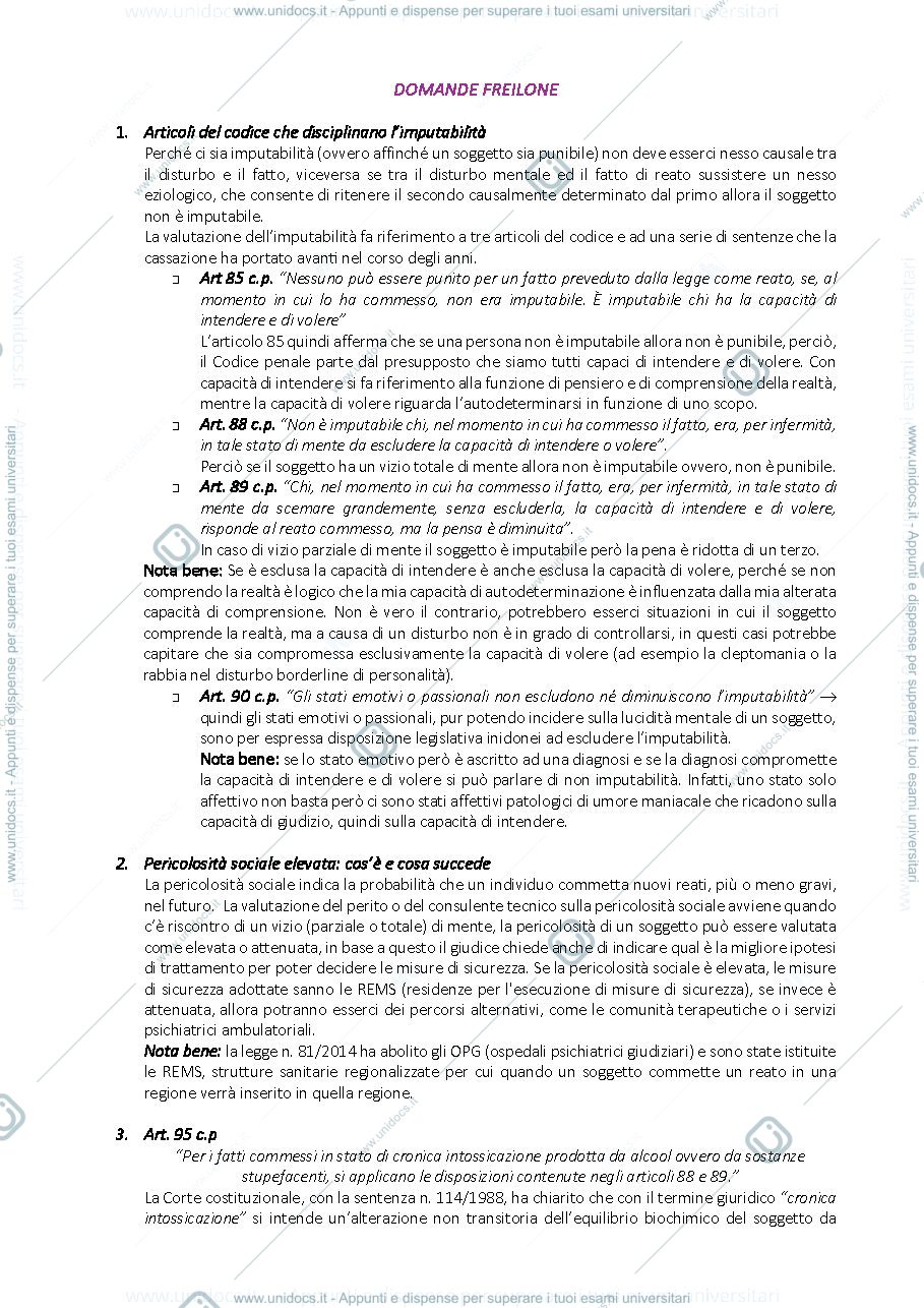 Anteprima pagina 1 — Domande d'esame