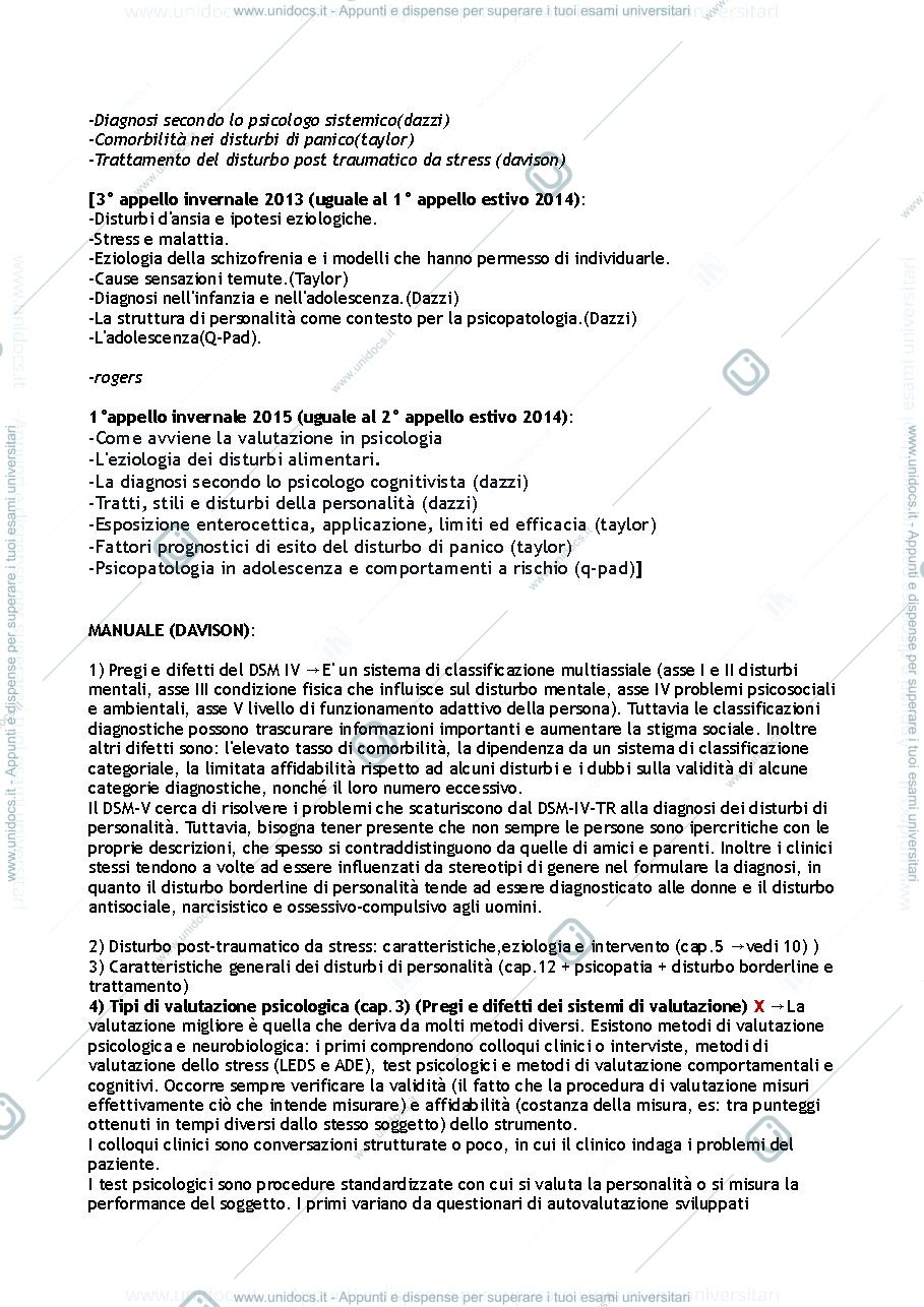 Anteprima pagina 2 — Domande Psicologia Clinica (Sica/Giannini/Casale)