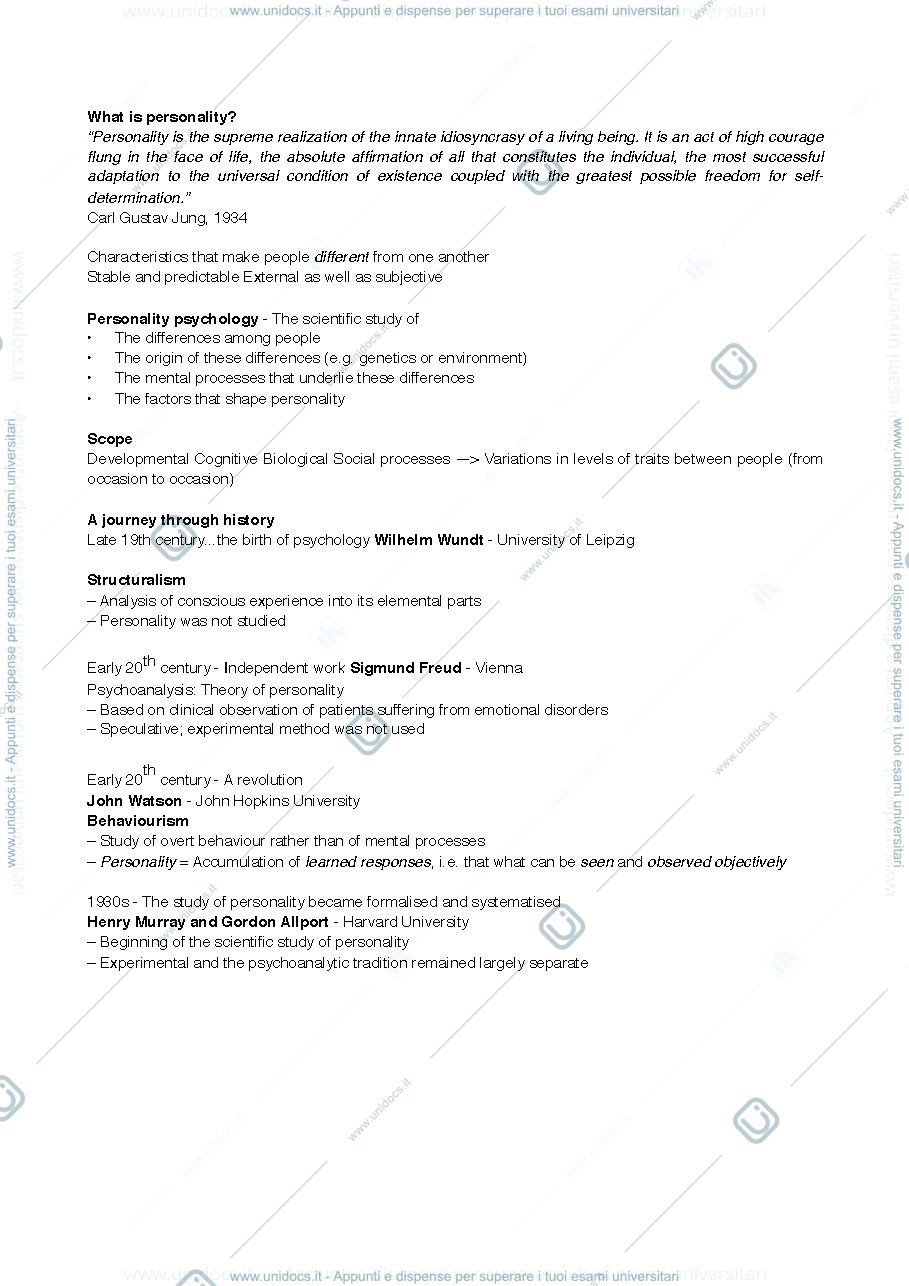 Anteprima pagina 1 — psicologia della personalità