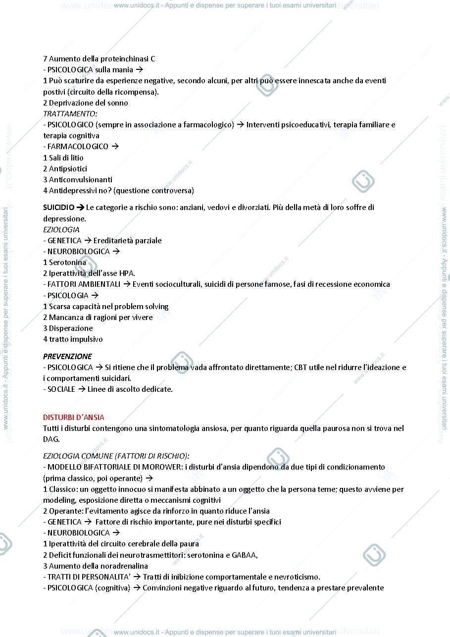 Anteprima pagina 2 — Riassunto schematizzato "Psicologia Clinica" Zanichelli