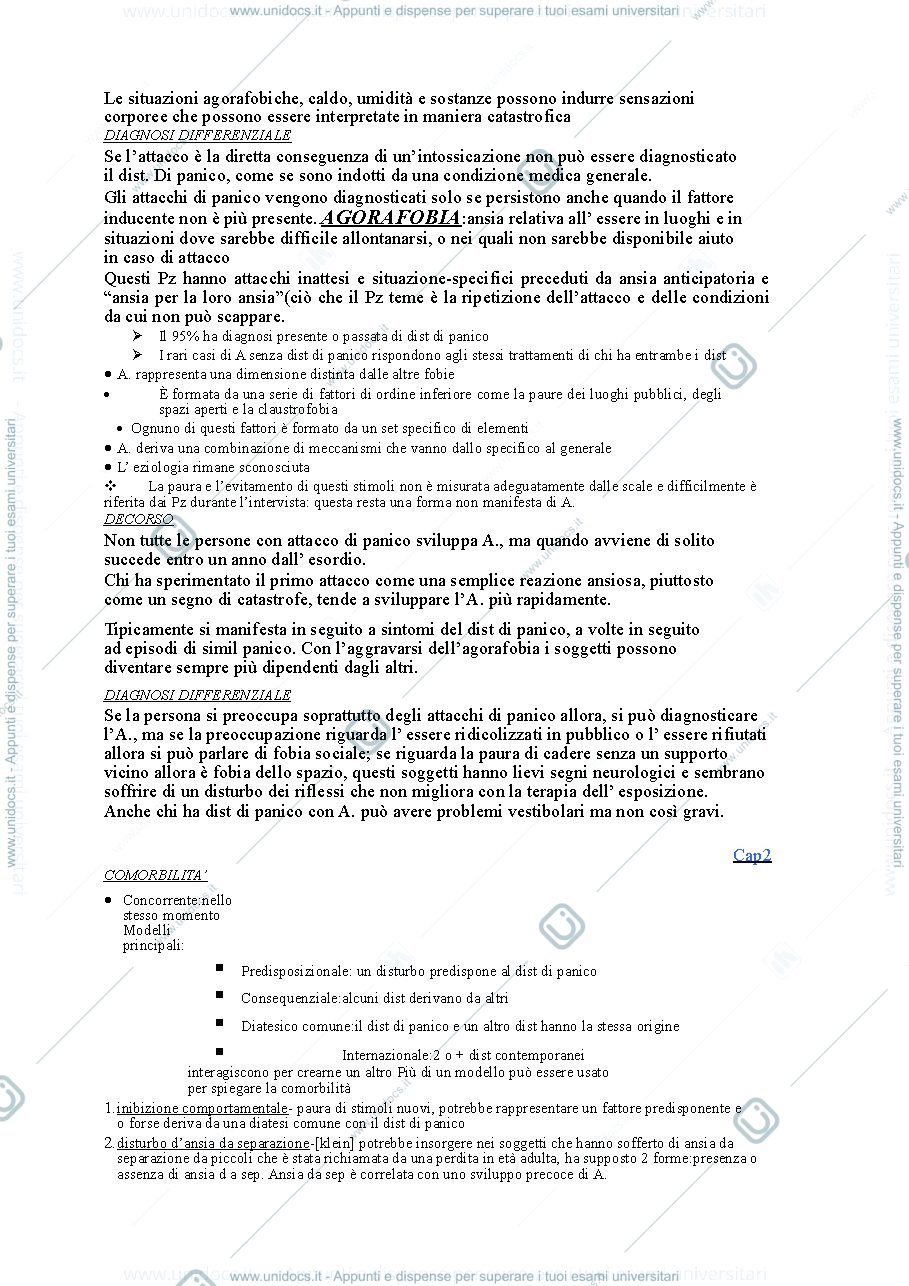 Anteprima pagina 2 — Riassunto "I Disturbi di Panico" (Taylor)