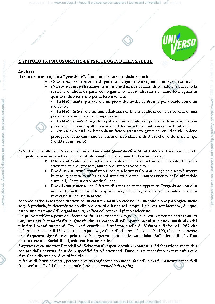 Anteprima pagina 1 — Riassunto capitolo 10