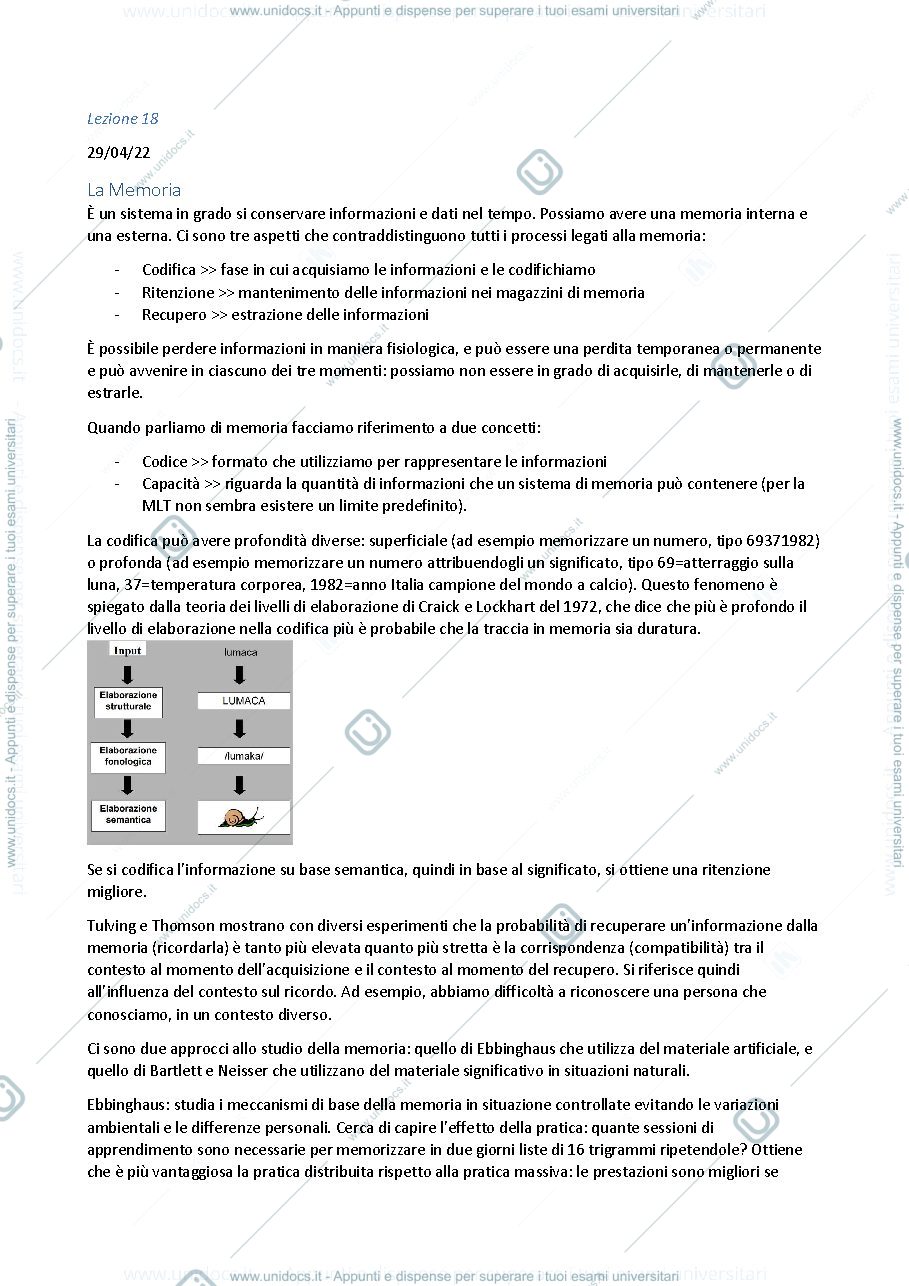 Anteprima pagina 1 — PSICOLOGIA COGNITIVA