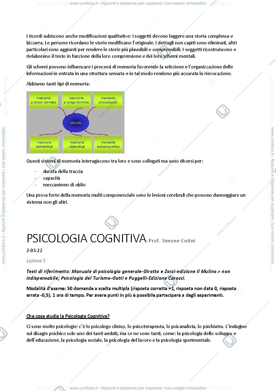 Anteprima pagina 4 — PSICOLOGIA COGNITIVA