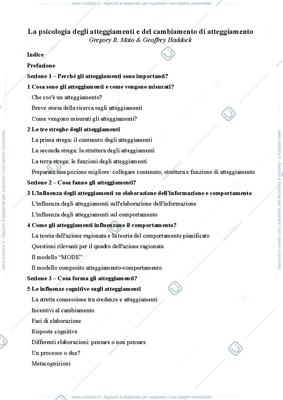 Anteprima pagina 1 — Traduzione "The psychology of attitudes and attitude Change"
