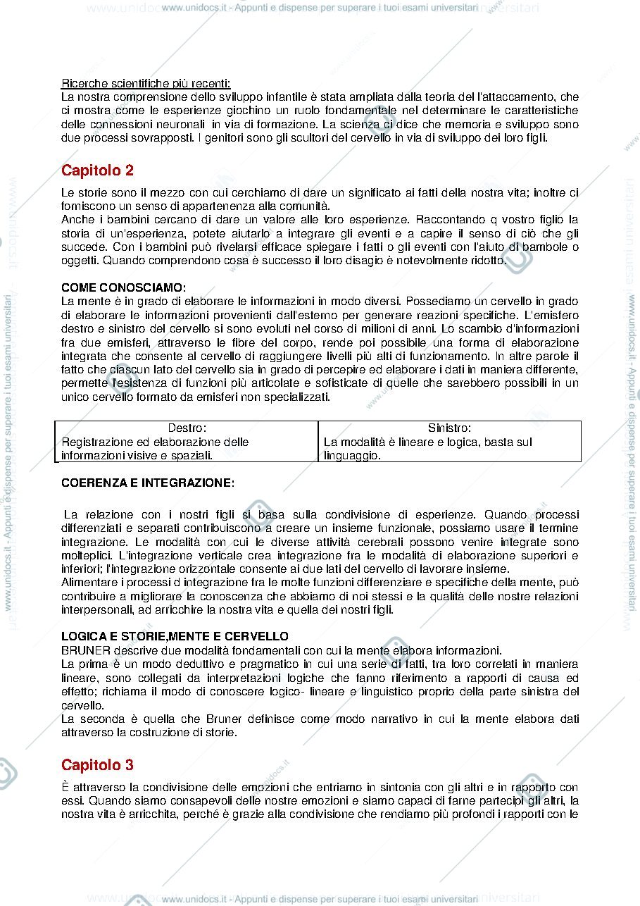 Anteprima pagina 2 — Riassunto "Errori da non ripetere: come la conoscenza della propria storia aiuta a essere genitori"