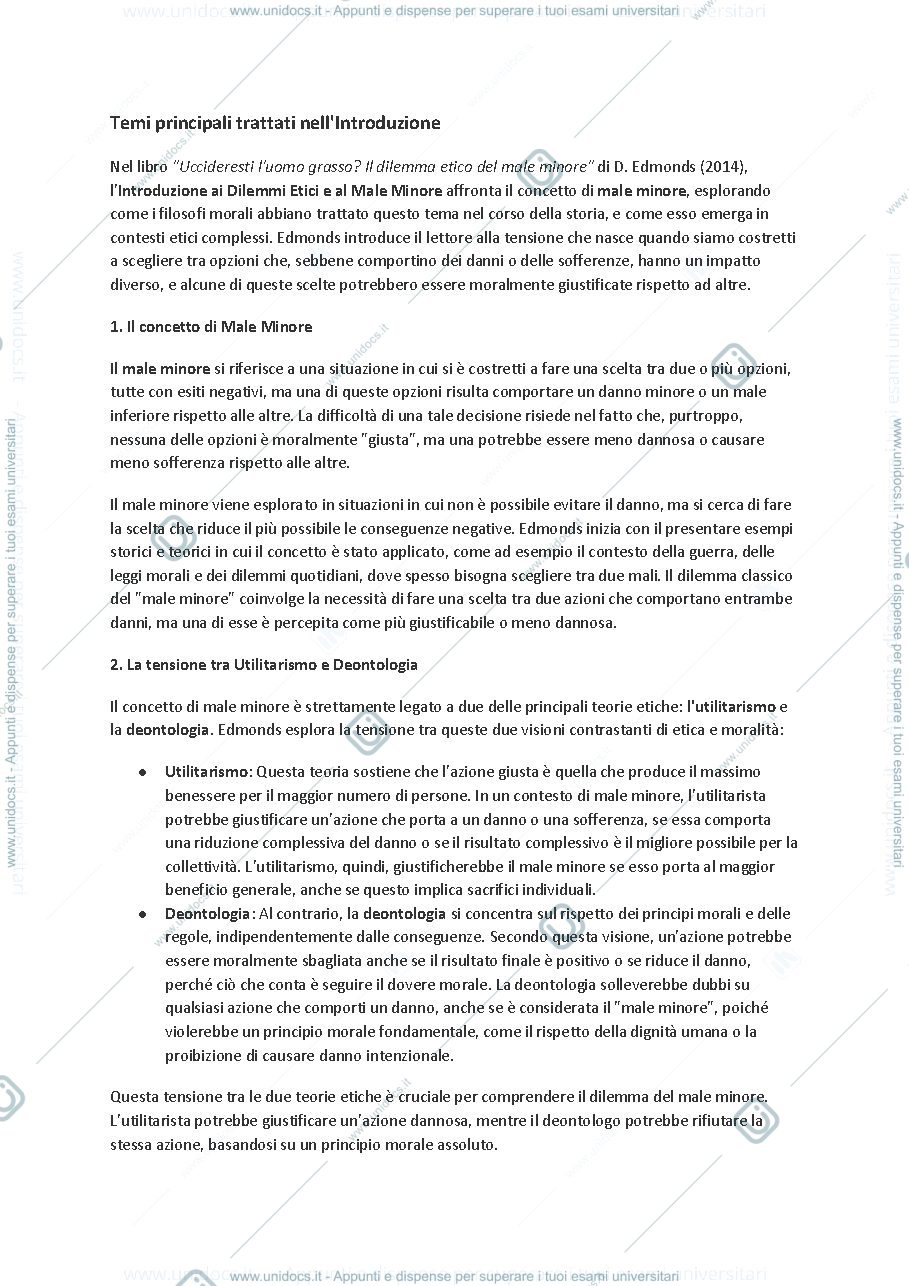 Anteprima pagina 3 — D. Edmonds (2014) Uccideresti l’uomo grasso? Il dilemma etico del male minore