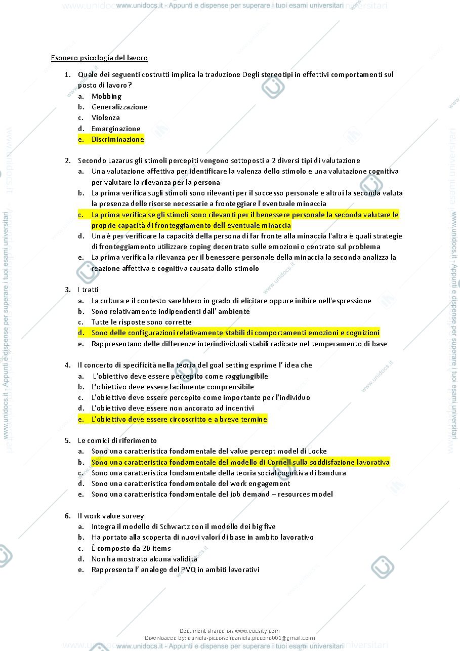 Anteprima pagina 2 — Possibili domande d'esame