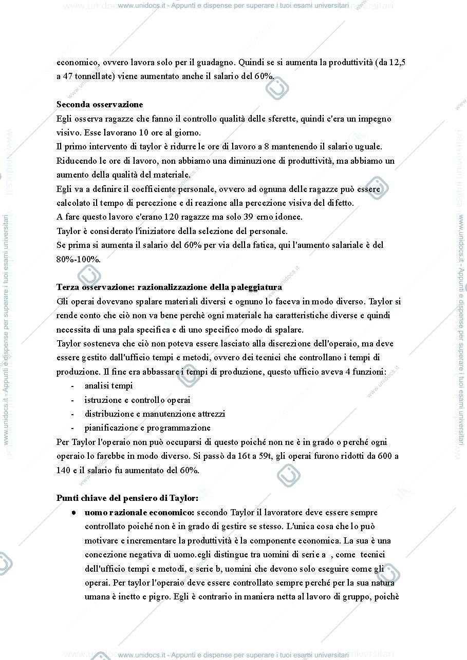 Anteprima pagina 2 — Appunti sulle teorie organizzative