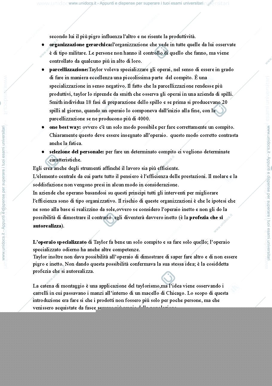 Anteprima pagina 3 — Appunti sulle teorie organizzative
