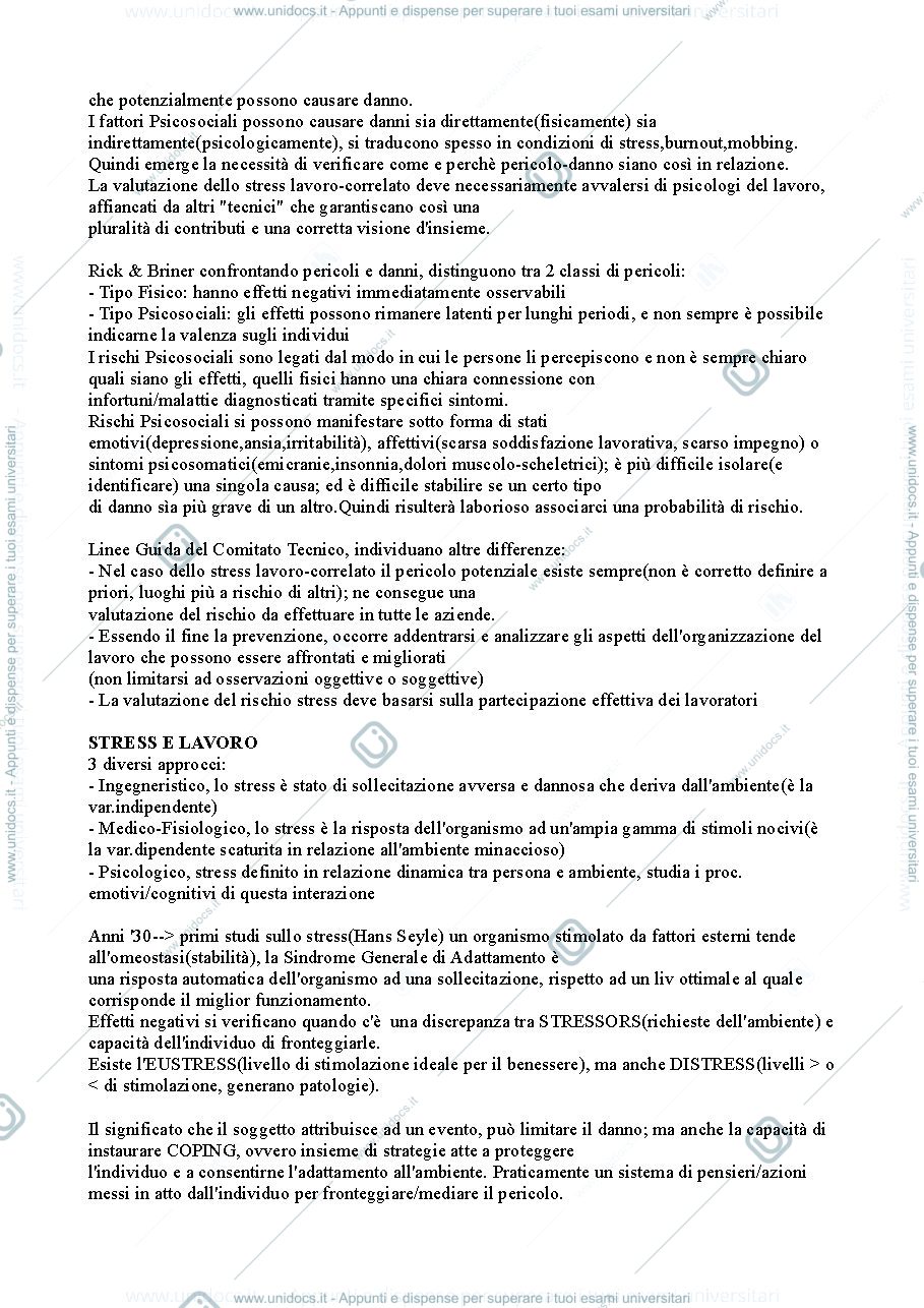 Anteprima pagina 2 — Riassunto "Rischio stress lavoro-correlato" cap.1