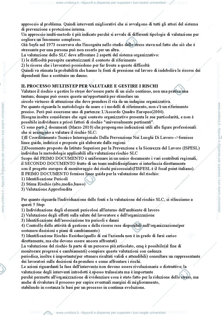 Anteprima pagina 2 — Riassunto "Rischio stress lavoro-correlato" cap.3