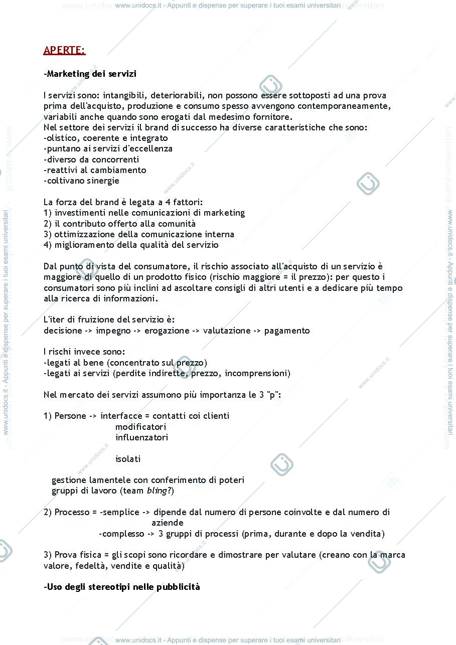 Anteprima pagina 1 — Domande per esame Psicologia del Marketing e della Pubblicità