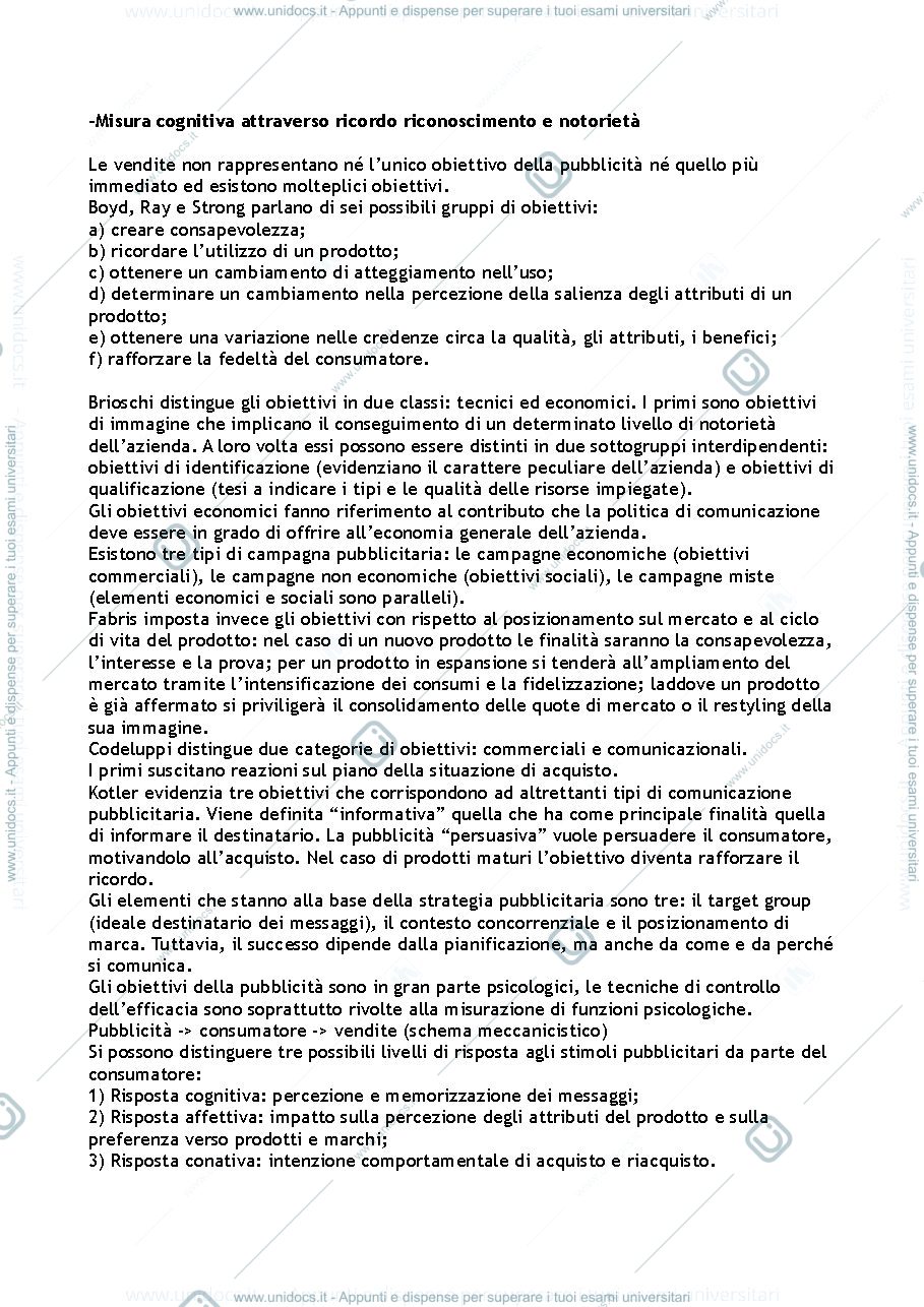 Anteprima pagina 3 — Domande per esame Psicologia del Marketing e della Pubblicità