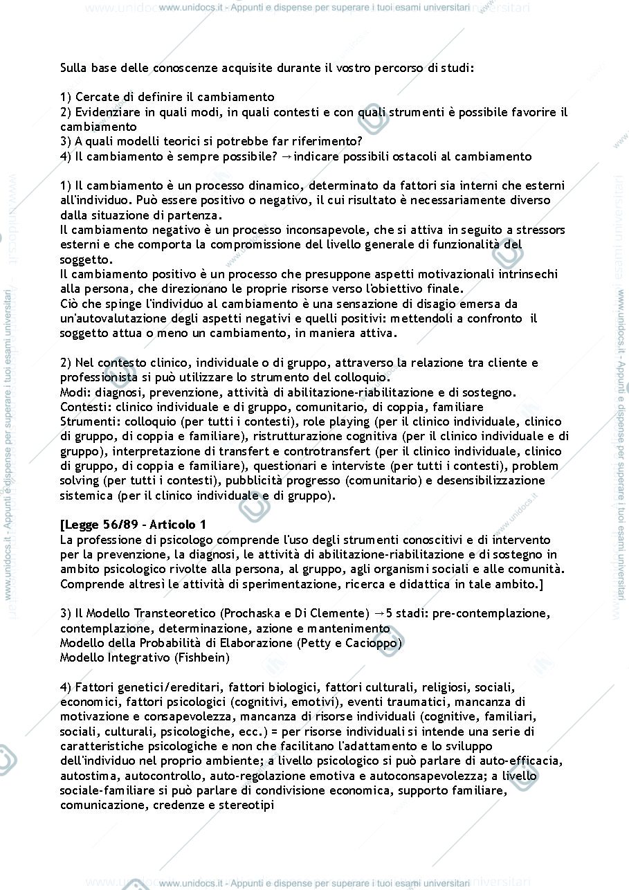 Anteprima pagina 2 — Appunti per esame Psicologia dei Processi di Cambiamento (Psicologia della Comunicazione Persuasiva) 