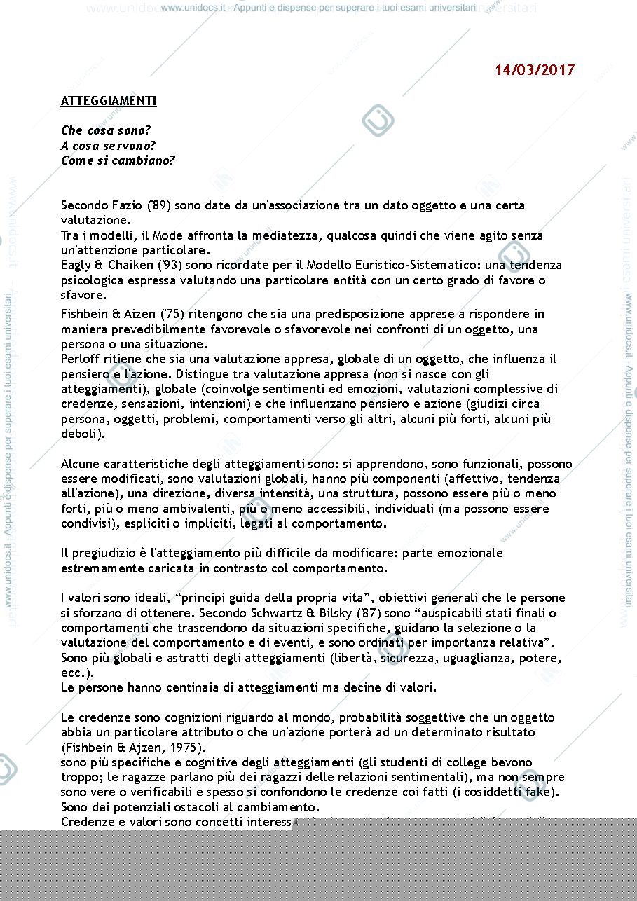 Anteprima pagina 3 — Appunti per esame Psicologia dei Processi di Cambiamento (Psicologia della Comunicazione Persuasiva) 