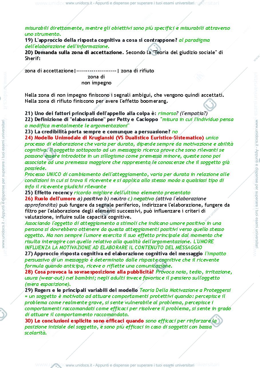 Anteprima pagina 2 — Domande esame Articolo per esame Psicologia dei Processi di Cambiamento (Psicologia della Comunicazione Persuasiva) 