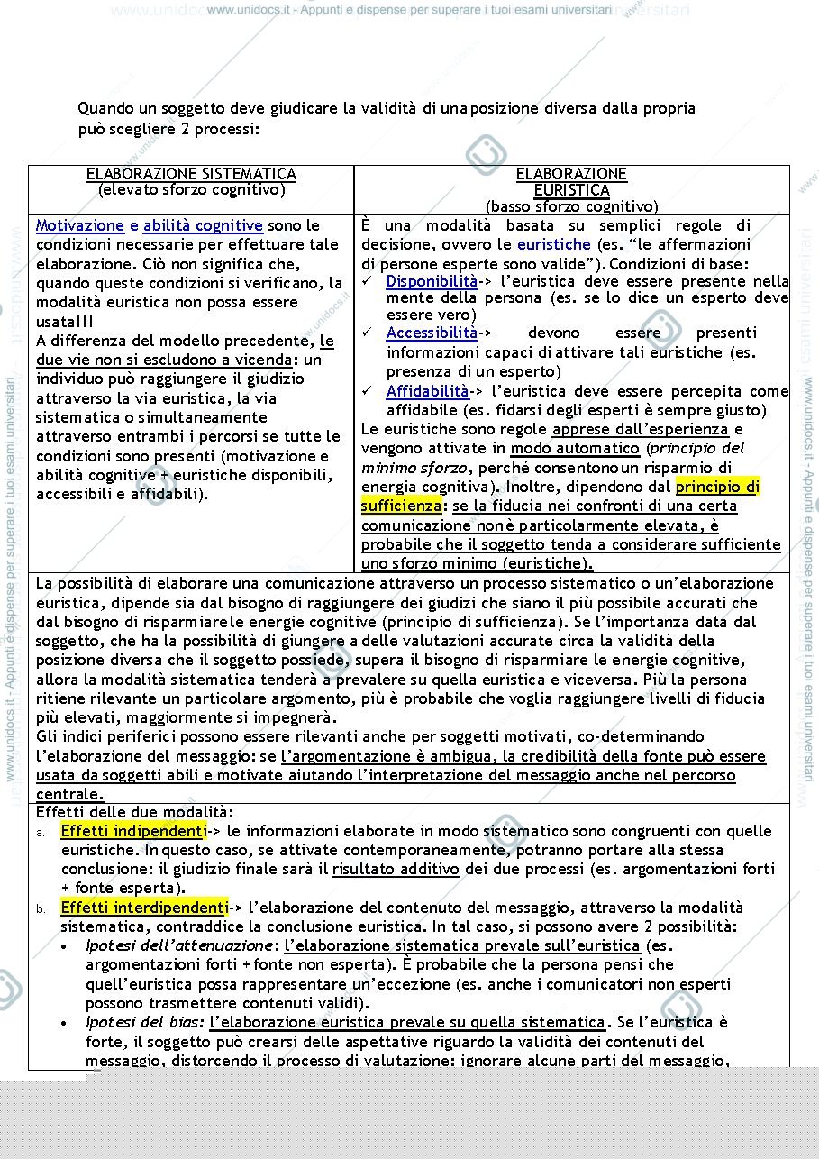 Anteprima pagina 3 — Domande orale "Psicologia della Comunicazione Persuasiva"