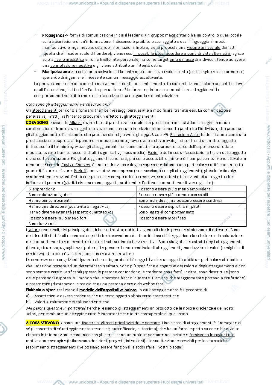 Anteprima pagina 2 — Sbobinature esame "Psicologia della Comunicazione Persuasiva"