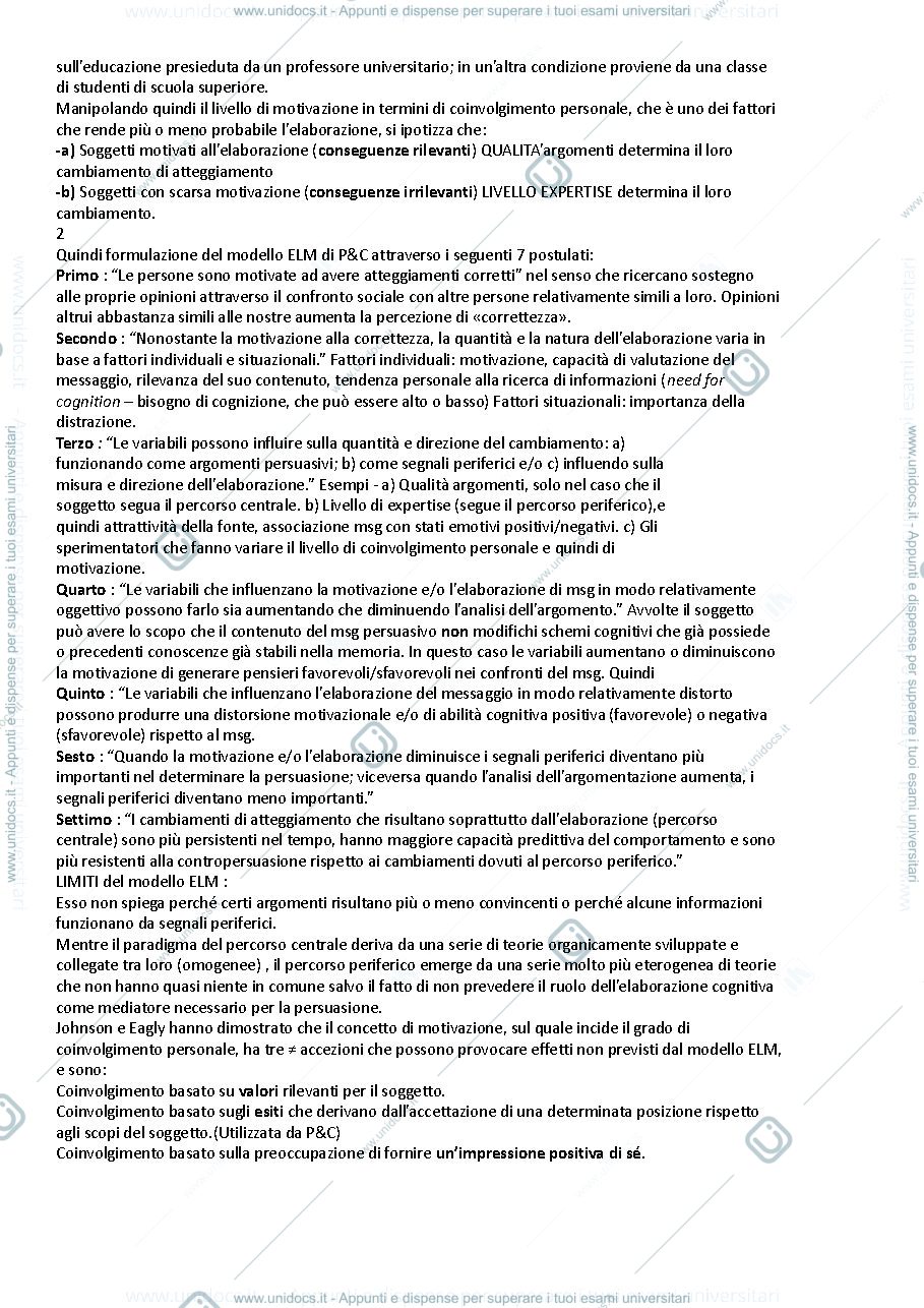 Anteprima pagina 2 — Riassunto "La Persuasione" (Cavazza)