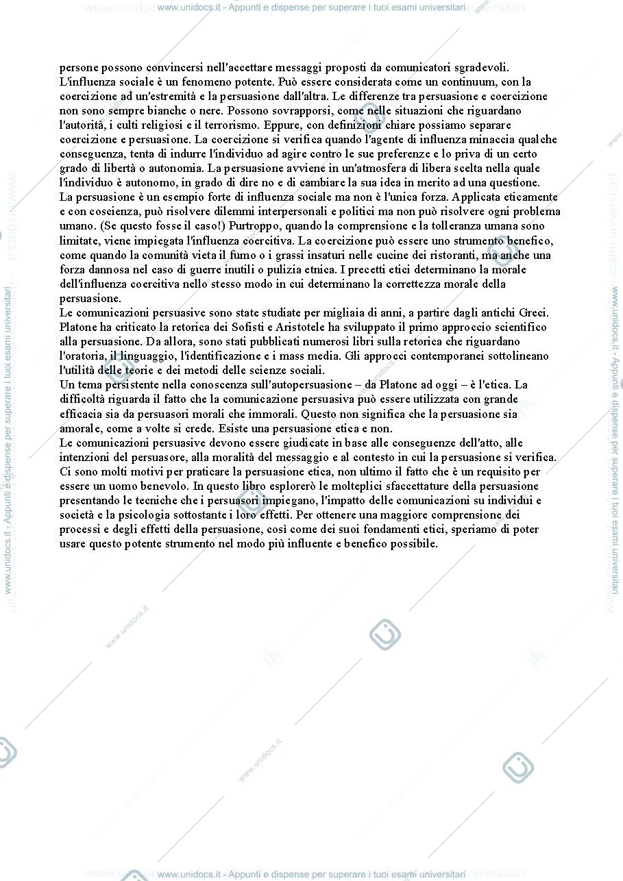 Anteprima pagina 4 — Riassunto "Le Dinamiche della Persuasione" (Perloff)