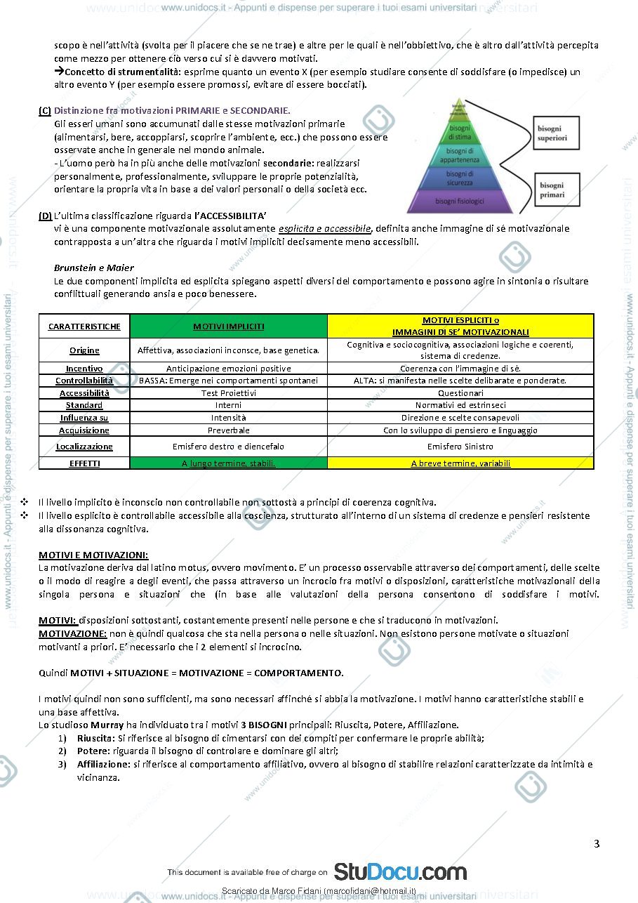 Anteprima pagina 4 — Psicologia della Motivazione e delle emozioni