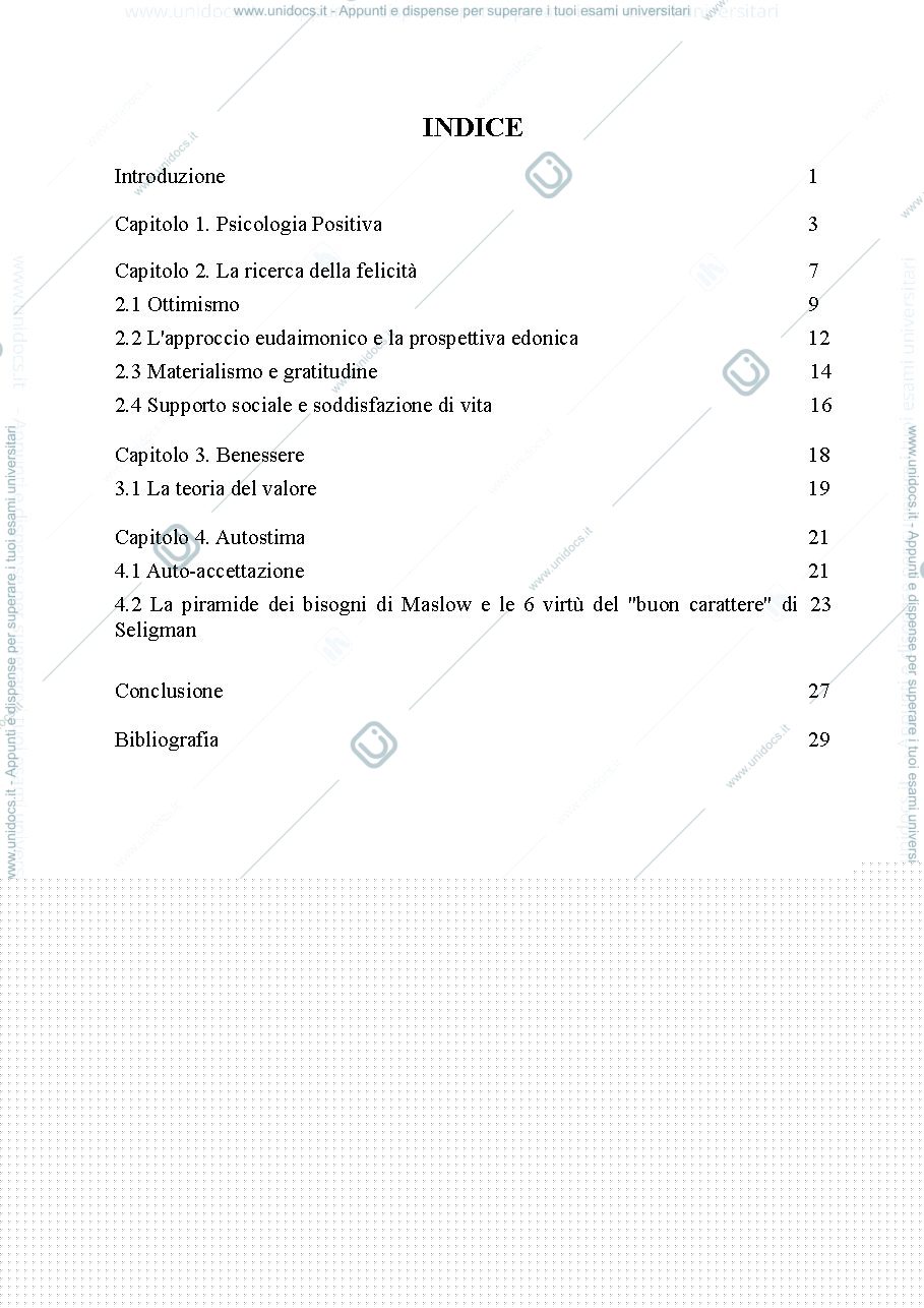 Anteprima pagina 3 — Tesi triennale "Gestire la propria vita attraverso l'equilibrio-autostima, benessere e felicità"