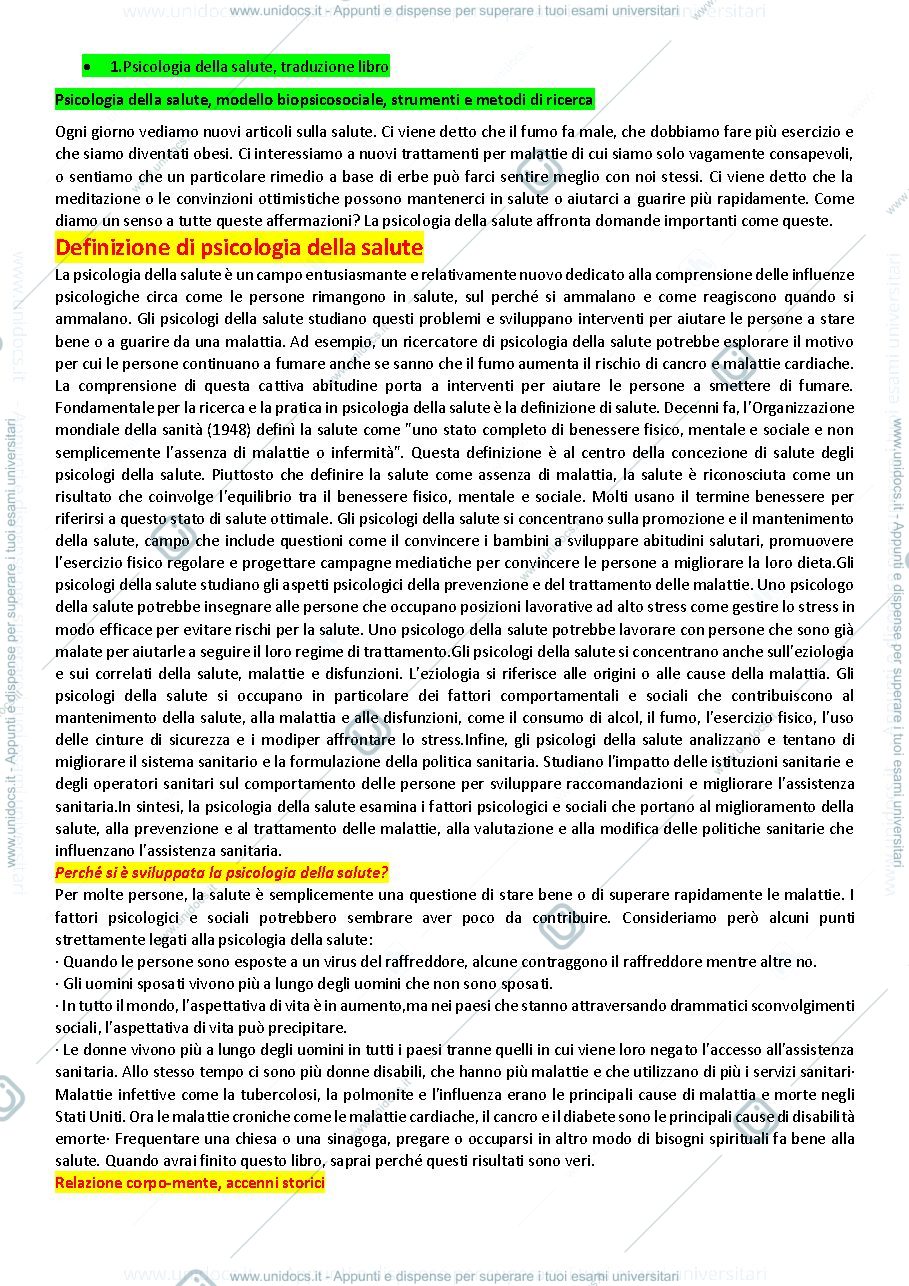 Anteprima pagina 1 — Riassunto Taylor