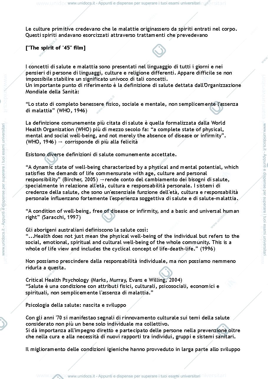 Anteprima pagina 2 — Appunti lezioni per esame Psicologia della Salute 
