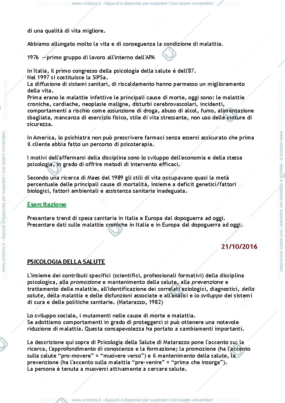 Anteprima pagina 3 — Appunti lezioni per esame Psicologia della Salute 