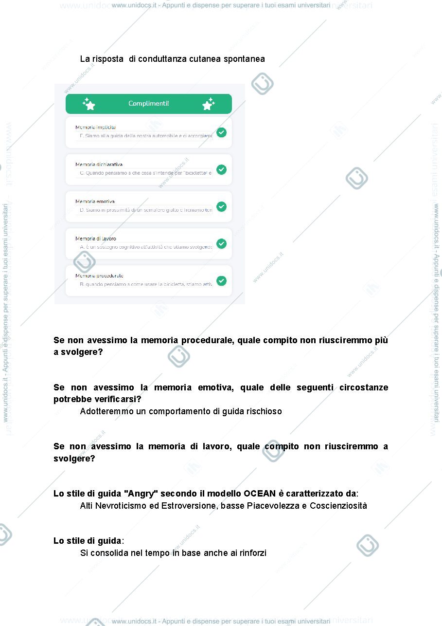 Anteprima pagina 2 — Domande esame psicologia del traffico