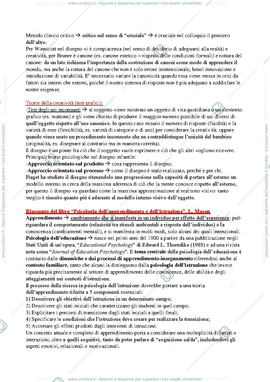 Anteprima pagina 3 — Riassunto "Psicologia dell'apprendimento e dell'istruzione", L. Mason