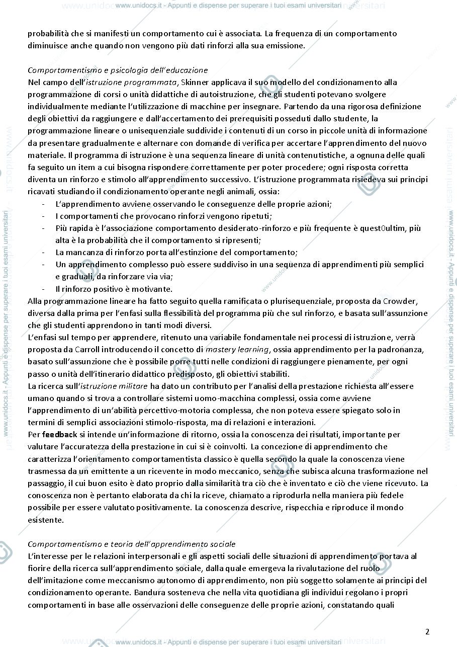 Anteprima pagina 2 — Riassunto del manuale "Psicologia dell'educazione e dell'apprendimento", Mason.