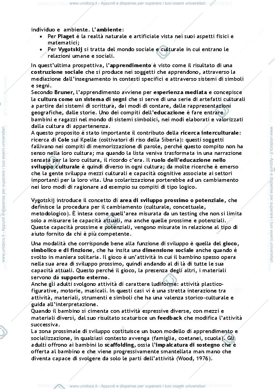 Anteprima pagina 3 — Riassunto "Manuale di Psicologia dell'Educazione"