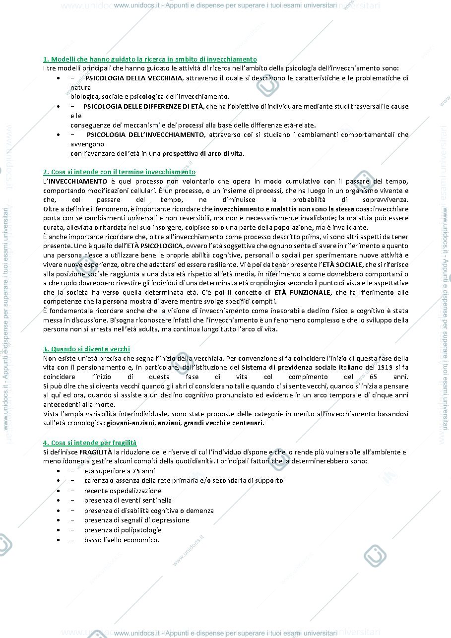 Anteprima pagina 1 — psicologia dell'invecchiamento