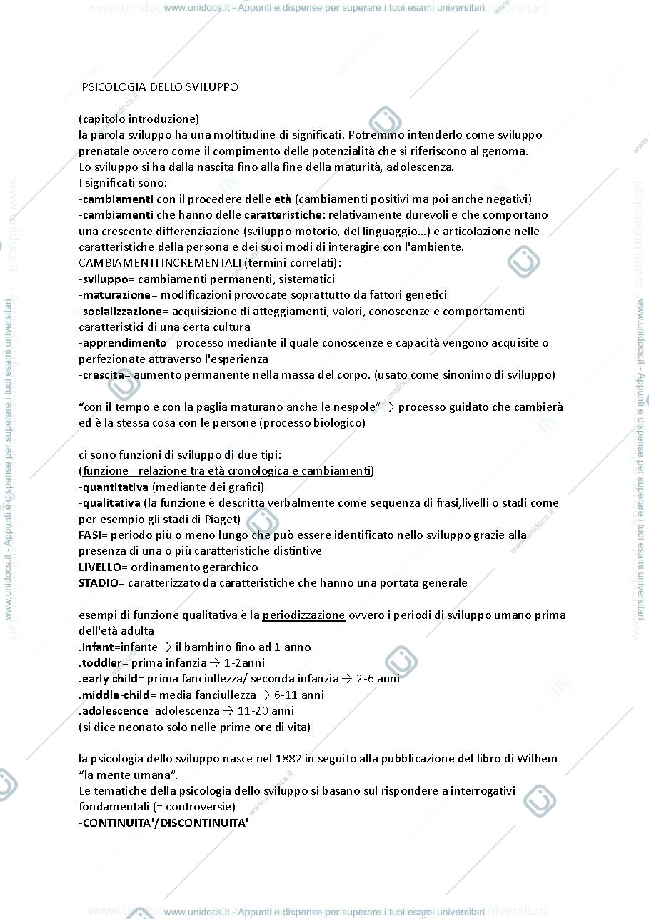 Anteprima pagina 1 — psicologia dello sviluppo