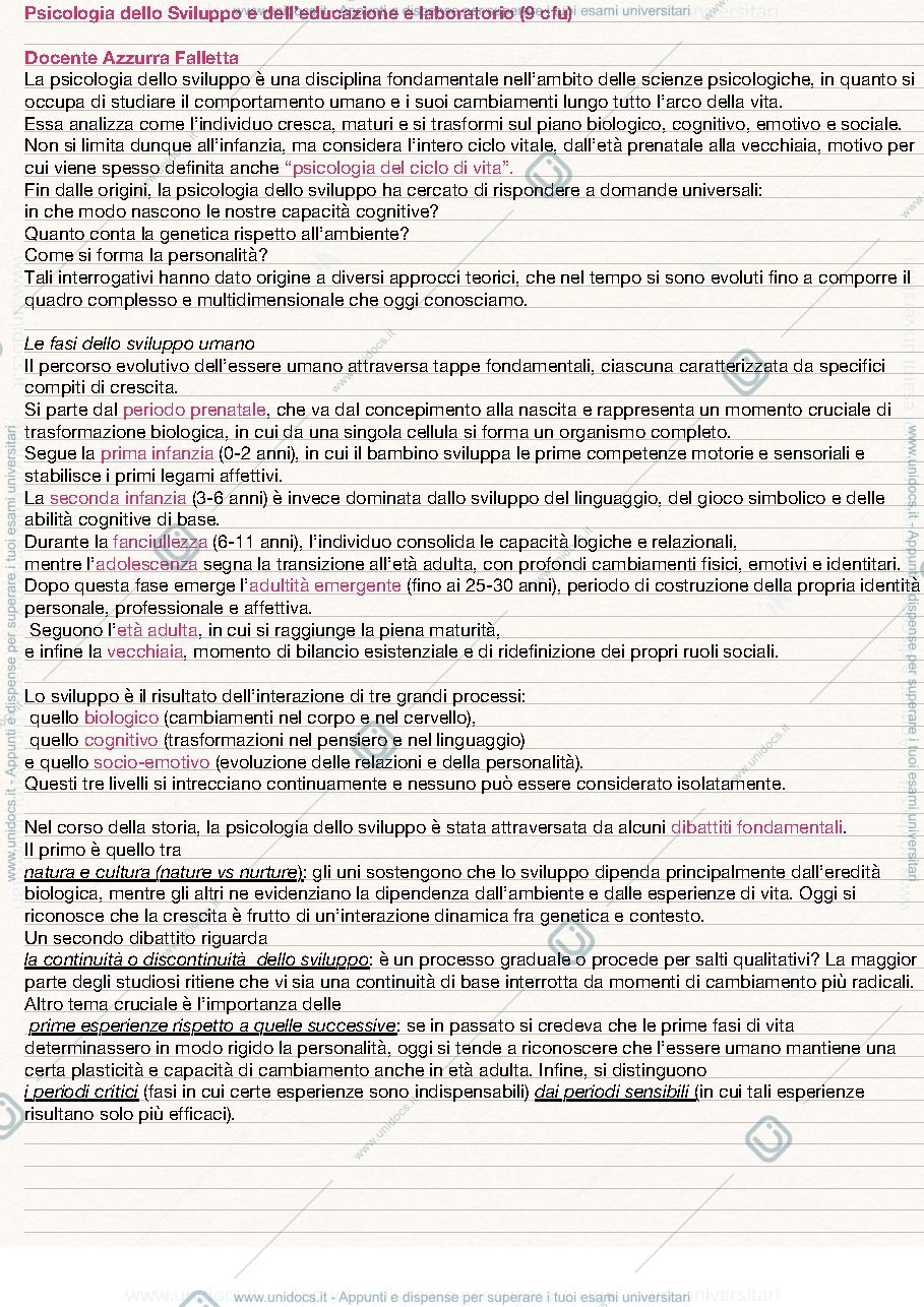 Anteprima pagina 1 — psicologia dello sviluppo e dell’educazione 