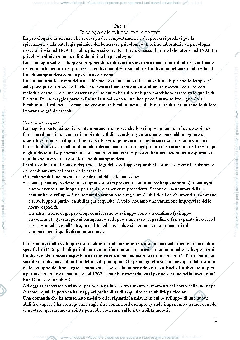 Anteprima pagina 1 — Appunti psicologia 