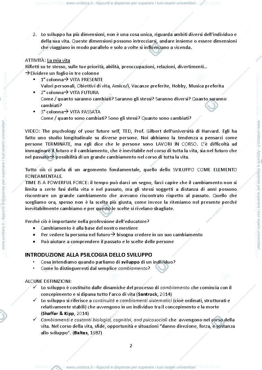 Anteprima pagina 2 — PSICOLOGIA DELLO SVILUPPO E DELL'EDUCAZIONE