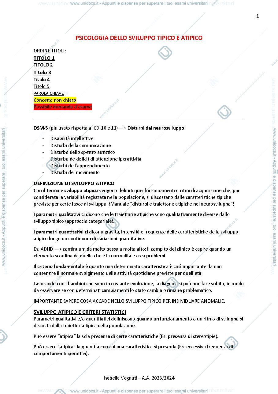 Anteprima pagina 1 — psicologia dello sviluppo
