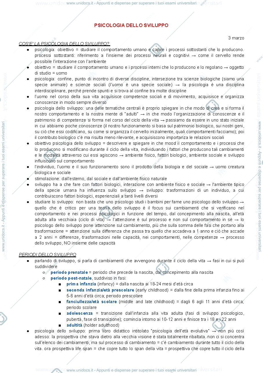 Anteprima pagina 1 — psicologia dello sviluppo