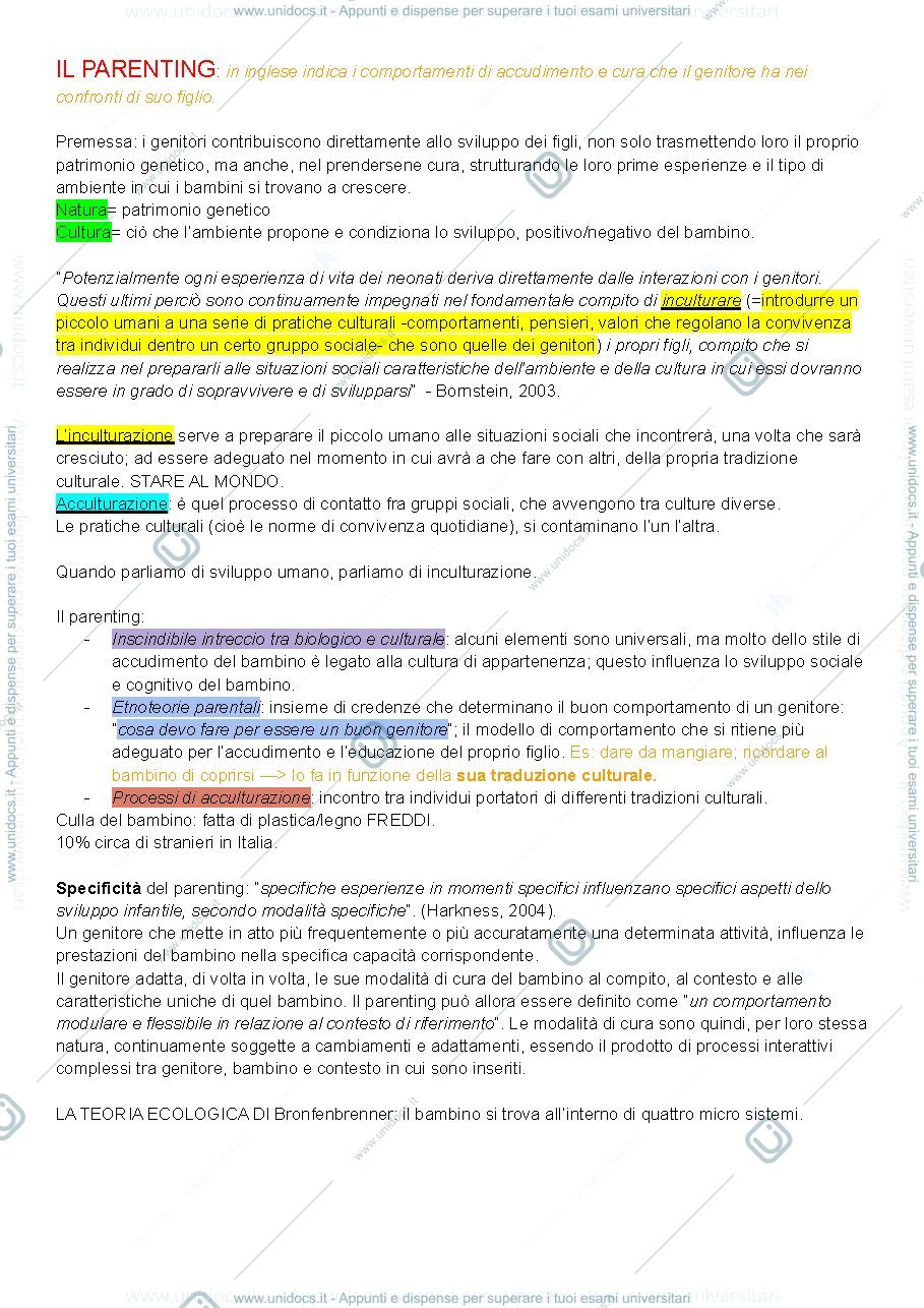 Anteprima pagina 1 — Appunti di Psicologia 