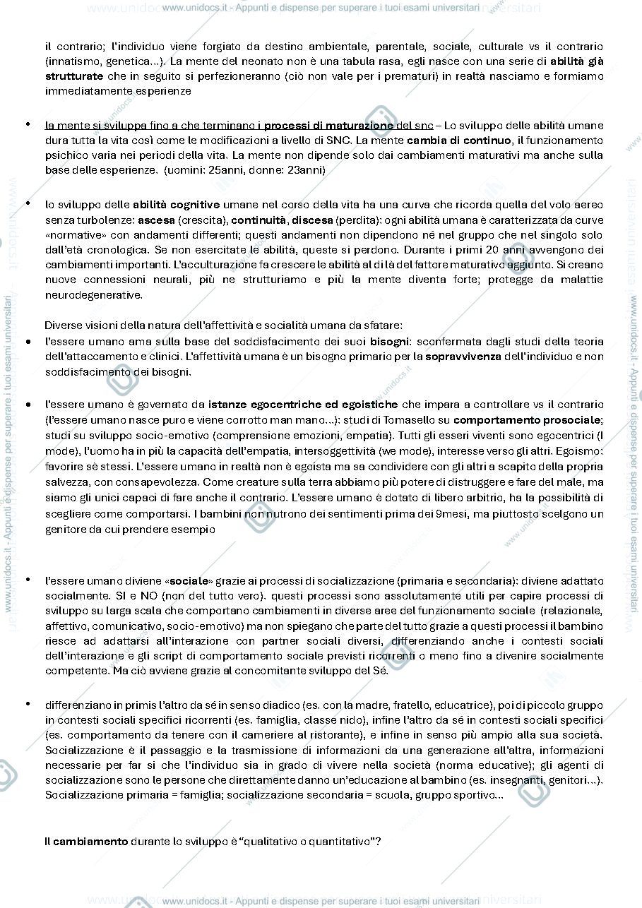 Anteprima pagina 4 — Psicologia dello sviluppo - prof. caprin