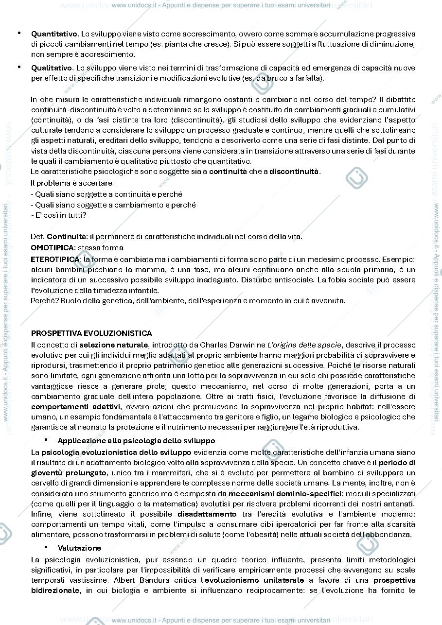Anteprima pagina 5 — Psicologia dello sviluppo - prof. caprin