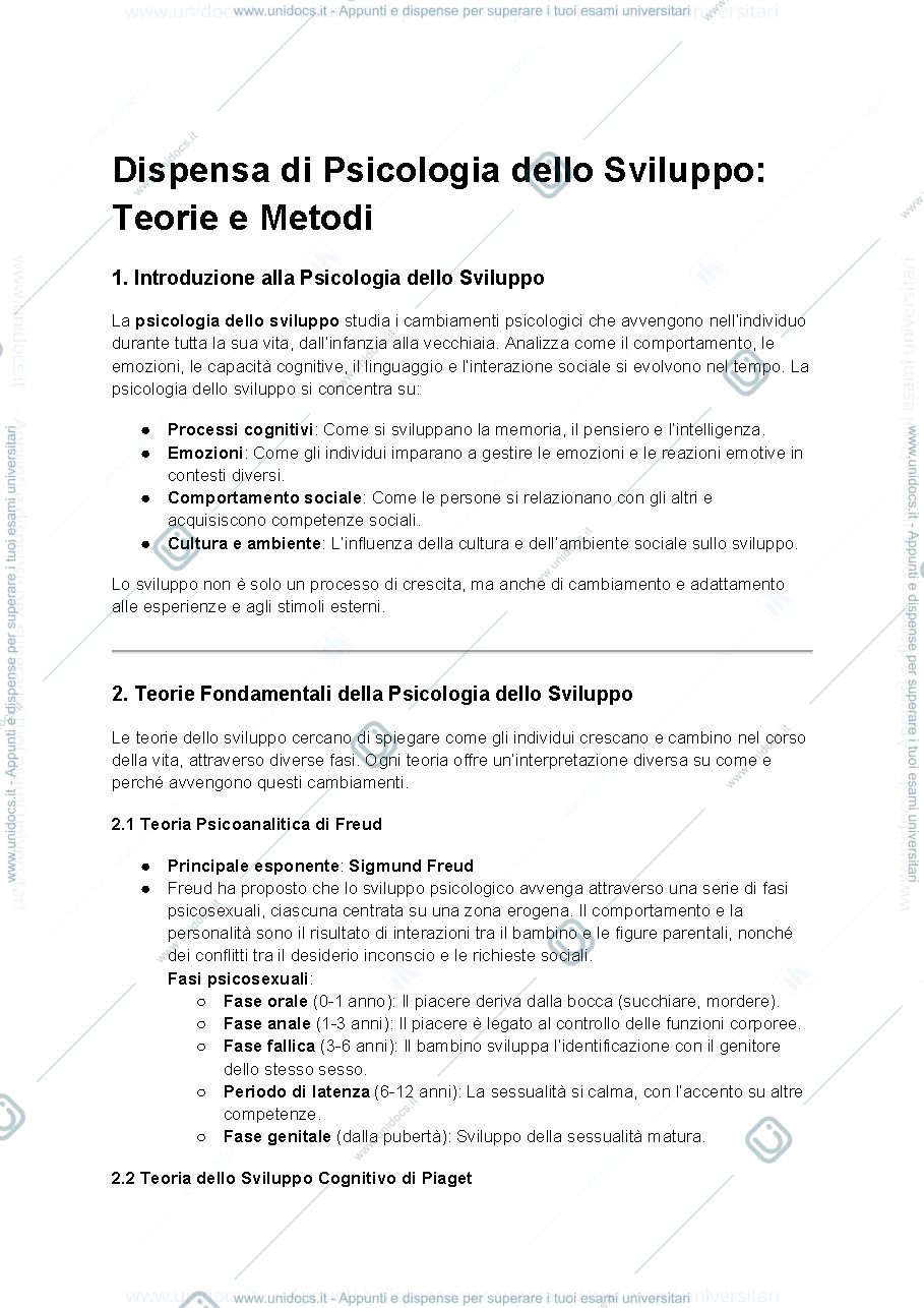 Anteprima pagina 1 — PSICOLOGIA DELLO SVILUPPO_TEORIE E METODI