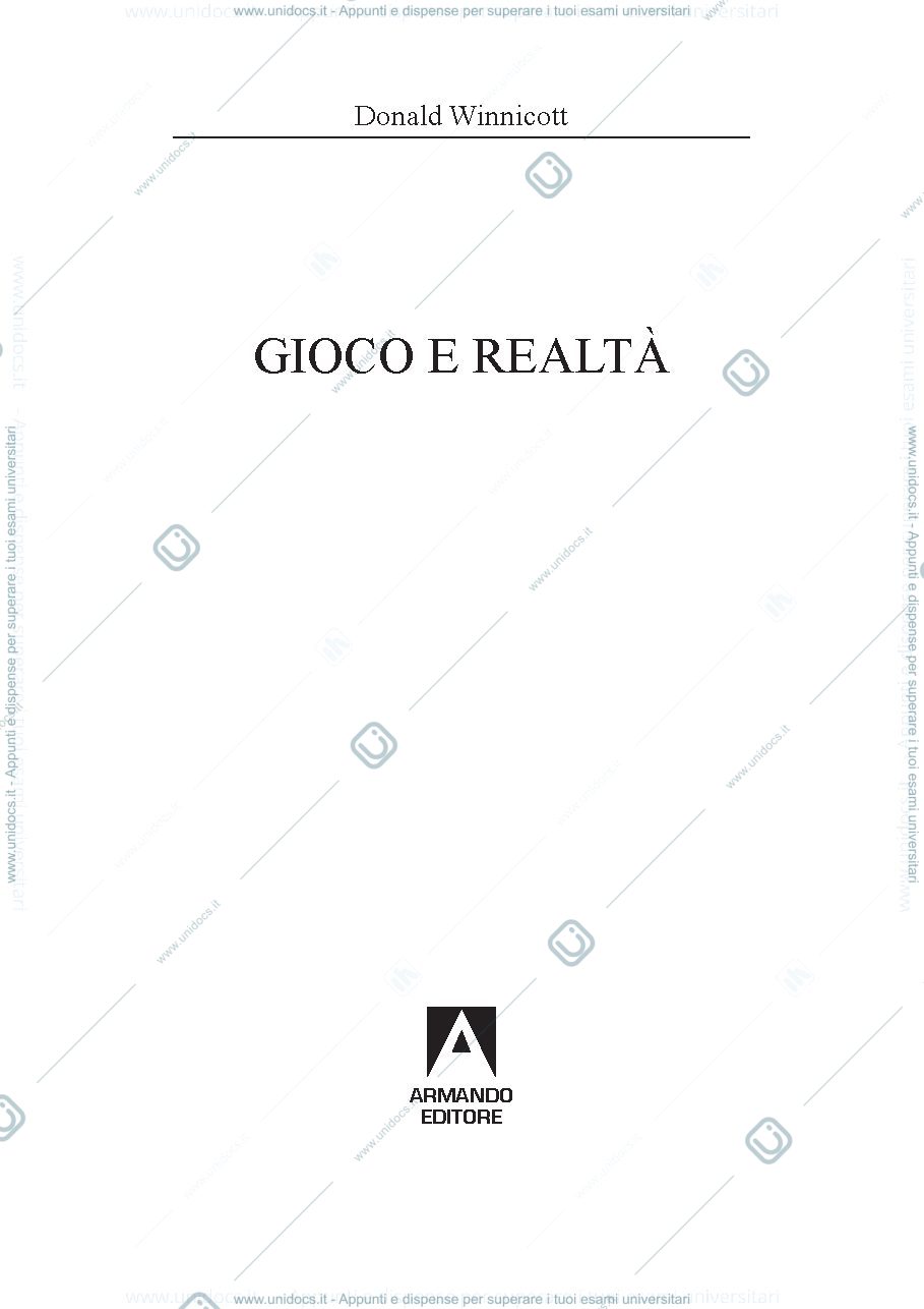 Anteprima pagina 1 — Oggetti transizionali e fenomeni transizionali 