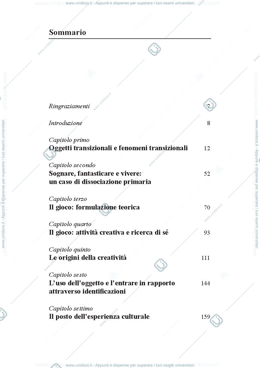Anteprima pagina 2 — Oggetti transizionali e fenomeni transizionali 