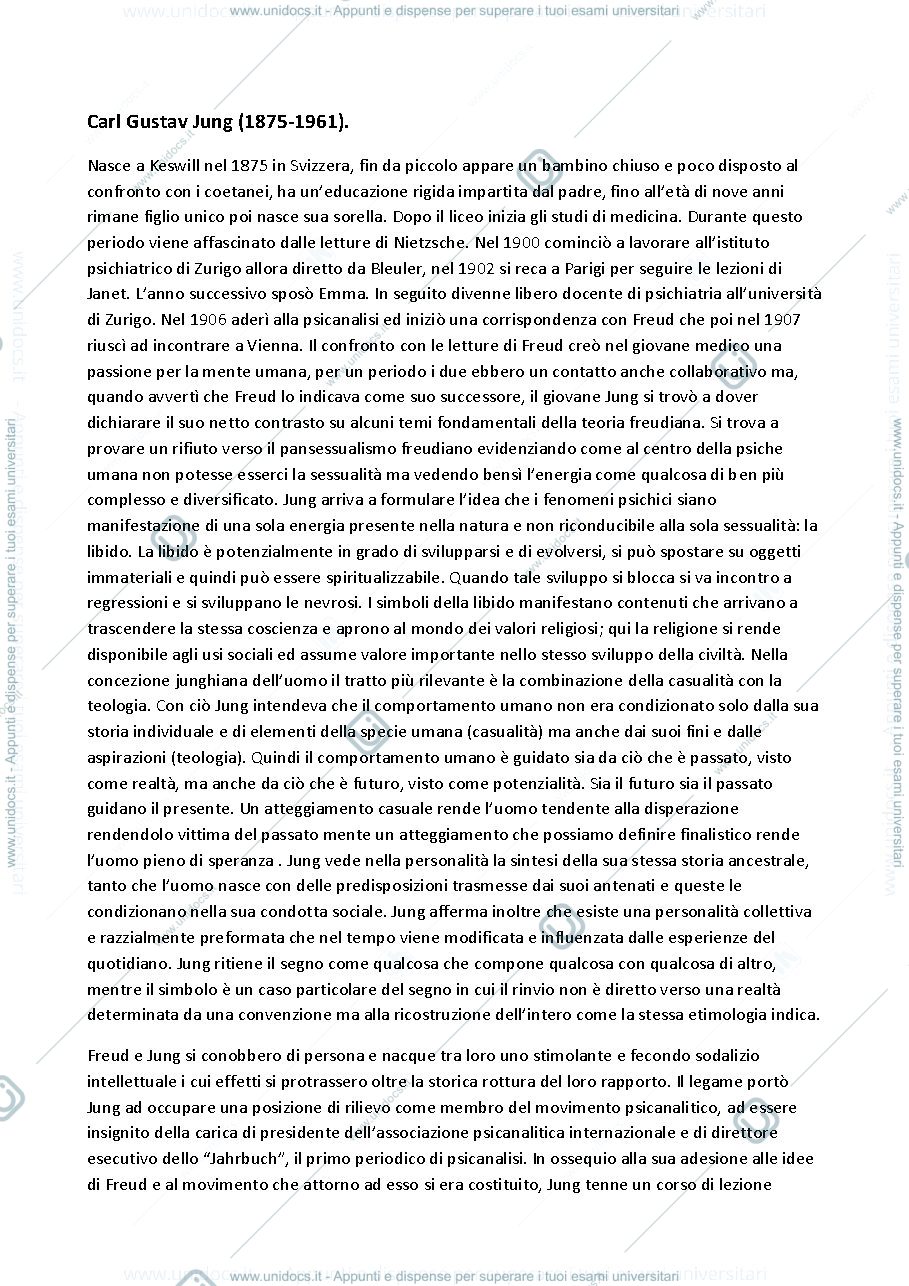 Anteprima pagina 1 — Riassunto "Manuale di Psicologia Dinamica" (Concato)