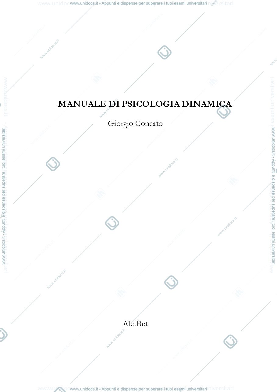 Anteprima pagina 1 — "Manuale di Psicologia Dinamica" (Concato)