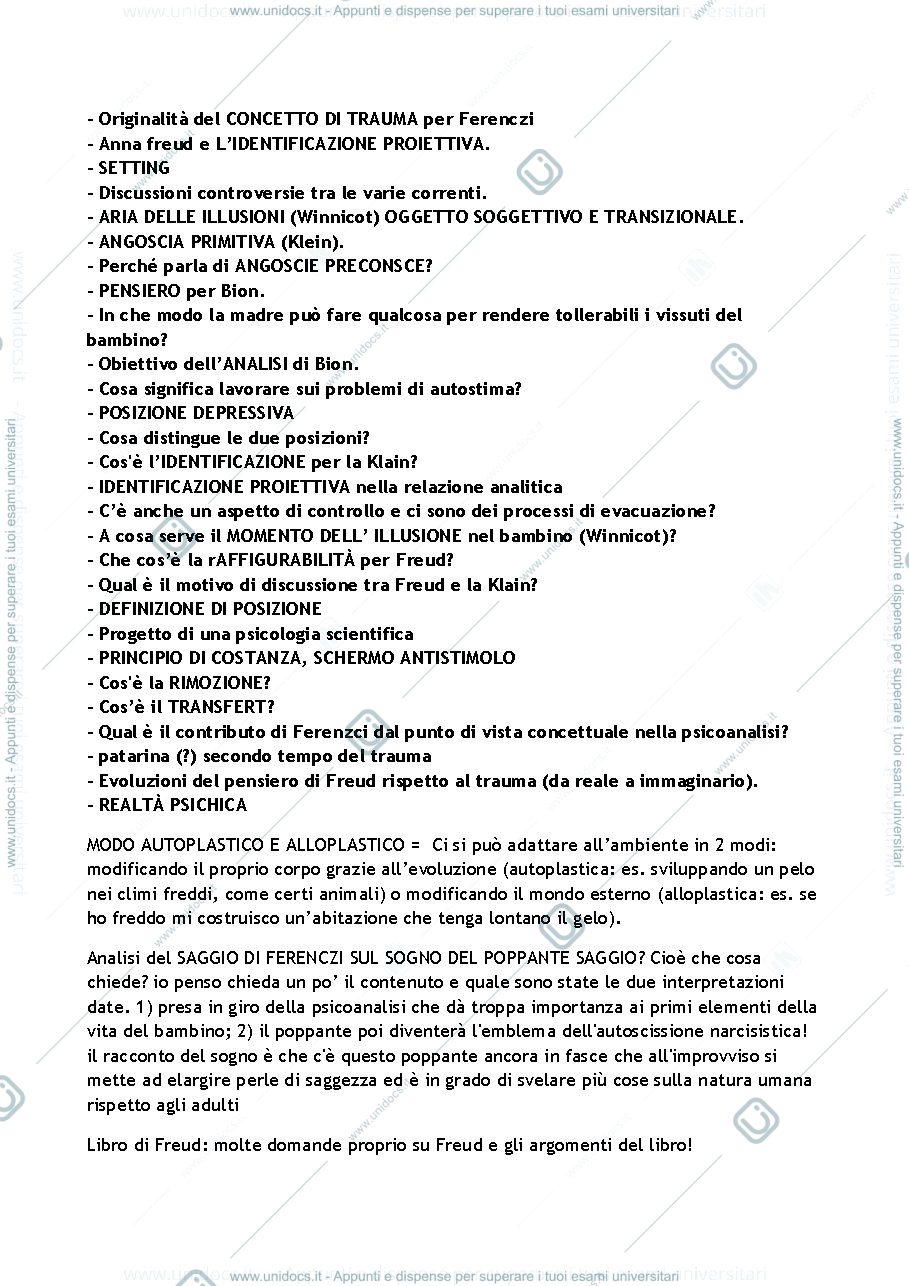 Anteprima pagina 3 — Appunti e domande Psicologia Dinamica (Lauro Grotto/Ieri)